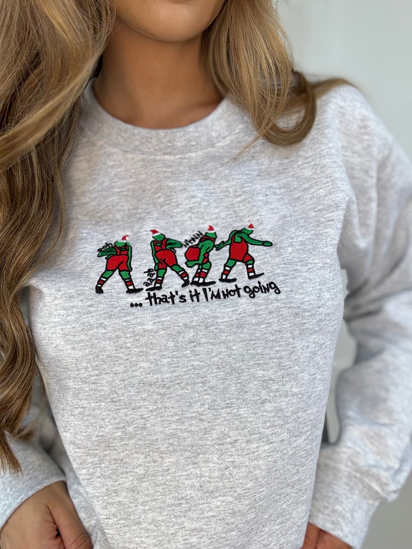 Shop Embroidered "That's It I'm Not Going" Christmas Crewneck online at Willow Boutique – best boutique for women’s fashion.