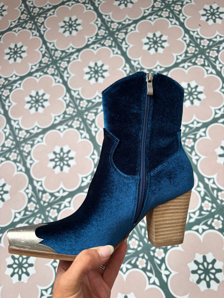 Wild One Velvet Block Heel Boots