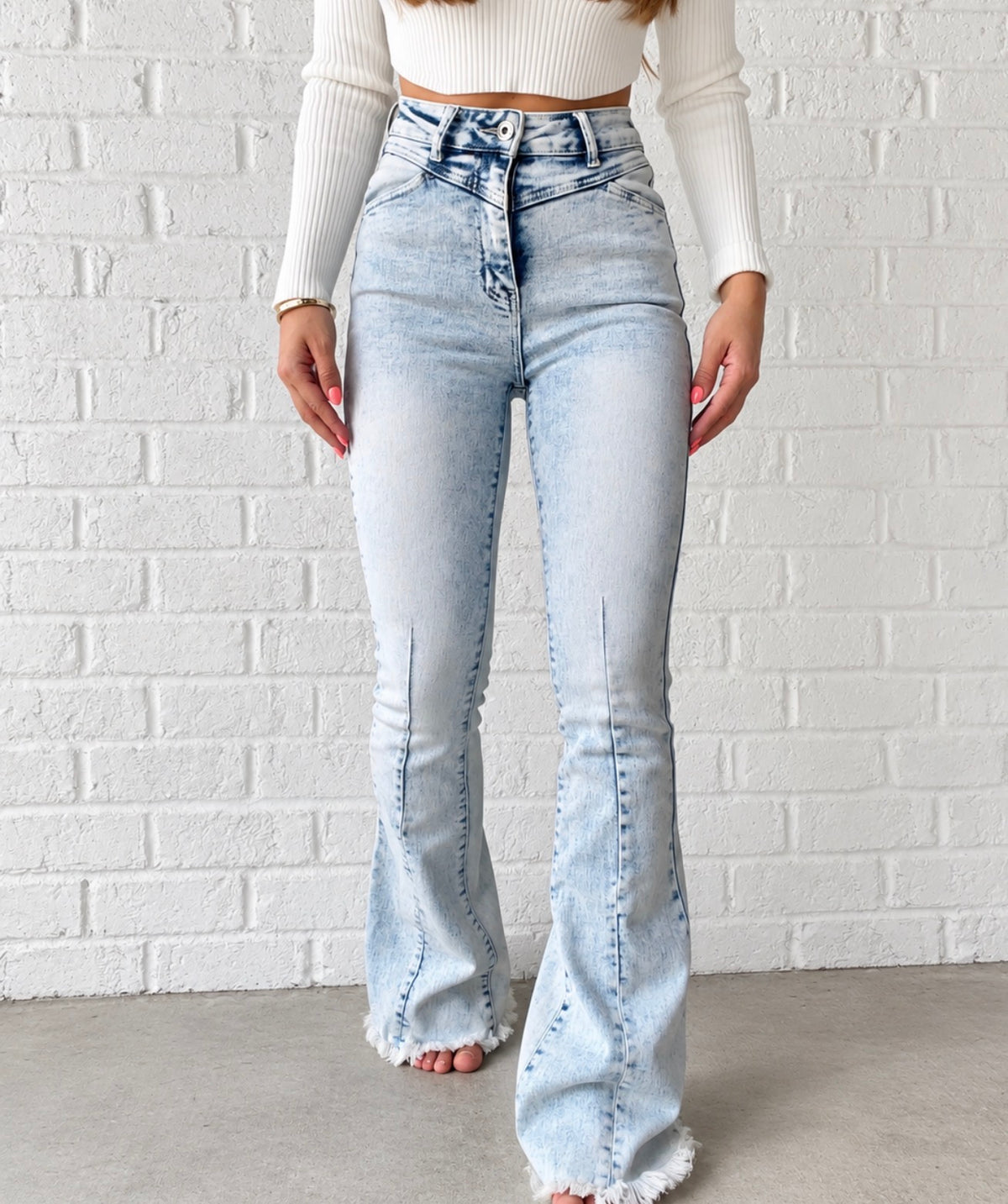 Keep Up Flare Stretchy Acid/Dark Wash Jeans