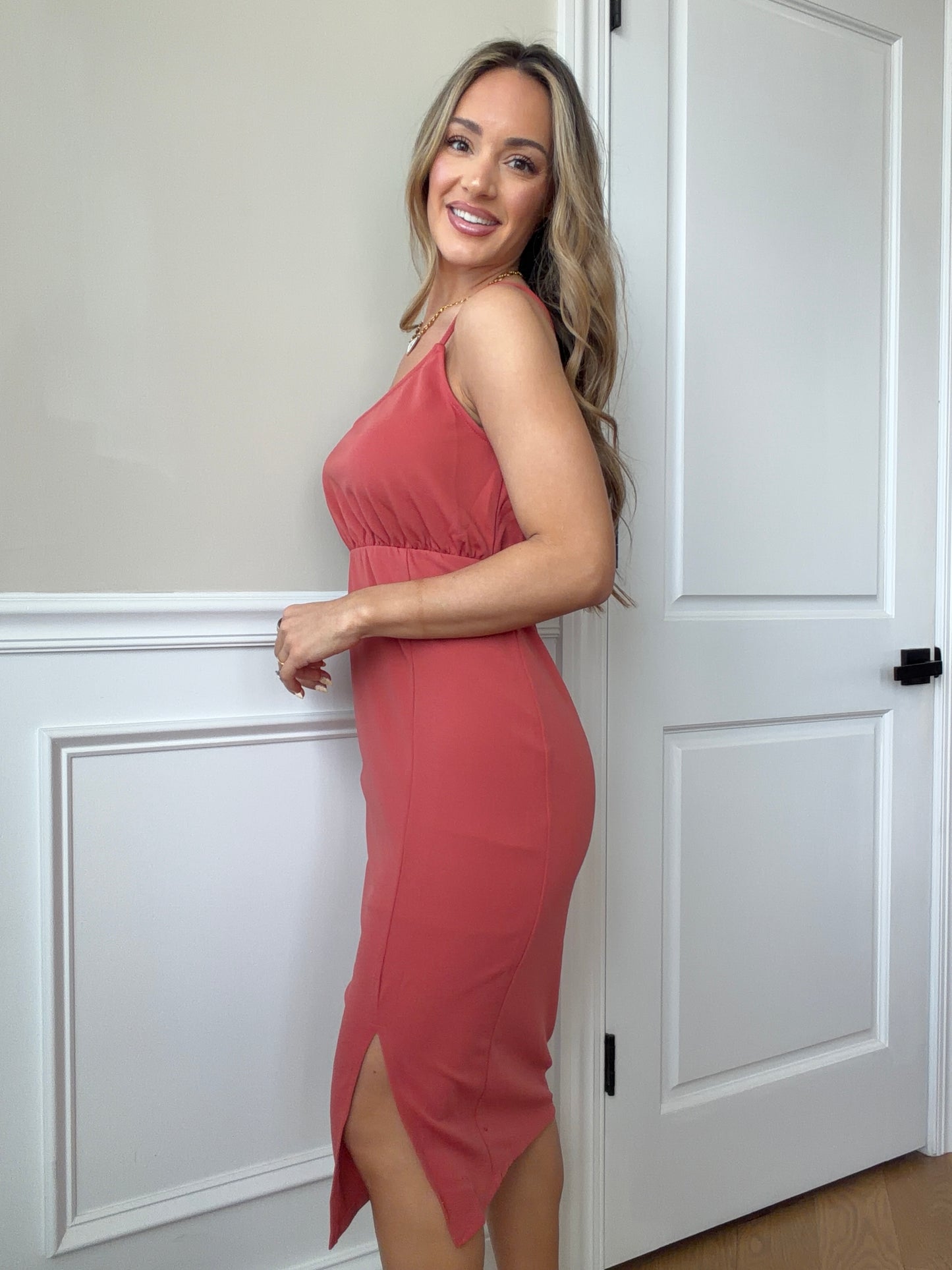 Copper Horizon Midi Dress