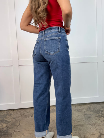 June Mid Rise Boyfriend Roll Up Jeans