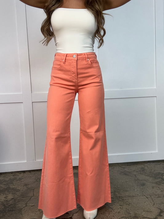 Cora Tummy Control High Rise Wide Leg Palazzo Jeans