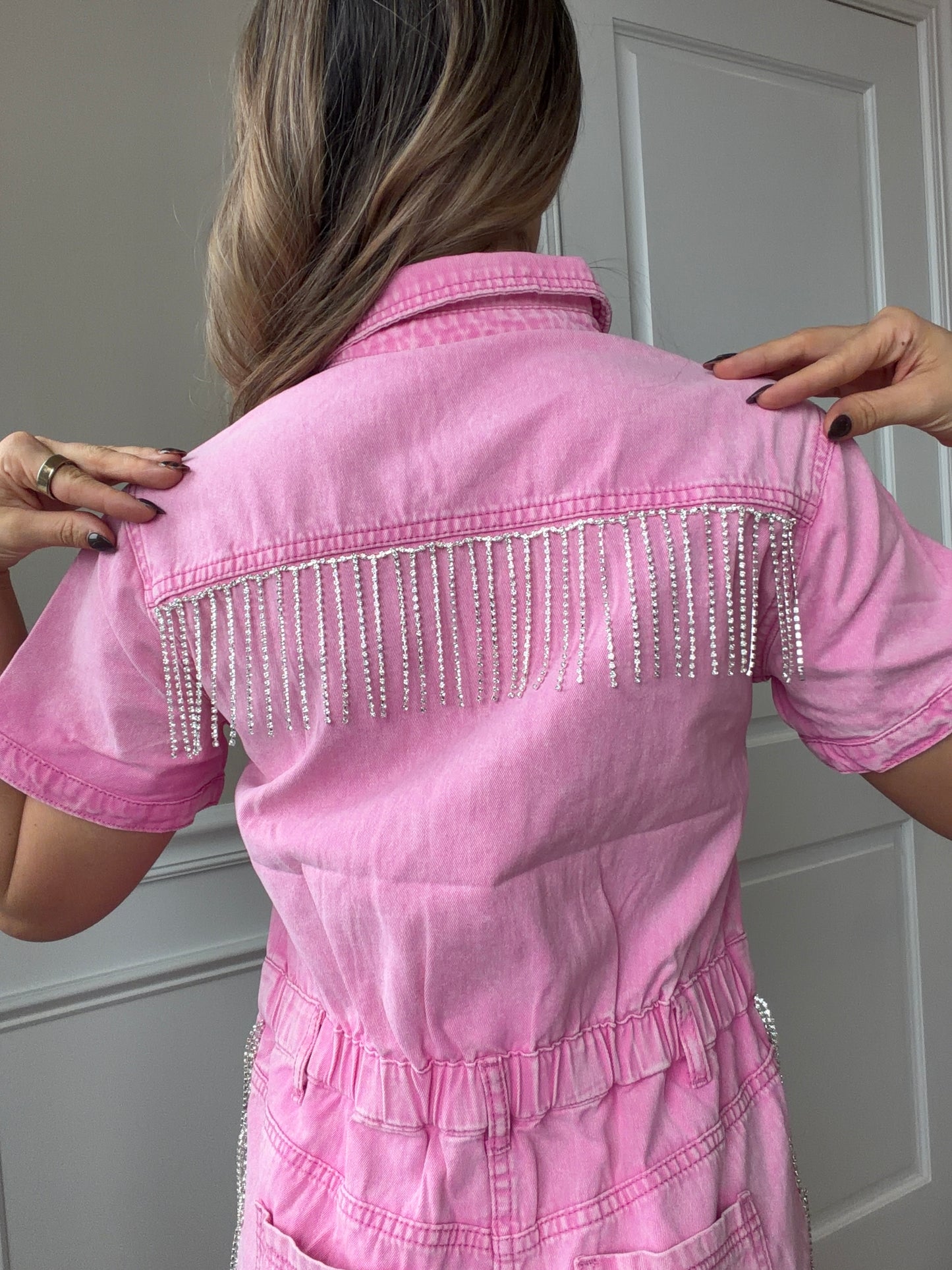 Midnight In Nashville Rhinestone Fringe Romper