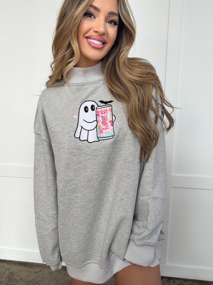 Tilly Ghost Energy Grey Oversized Mockneck Crew