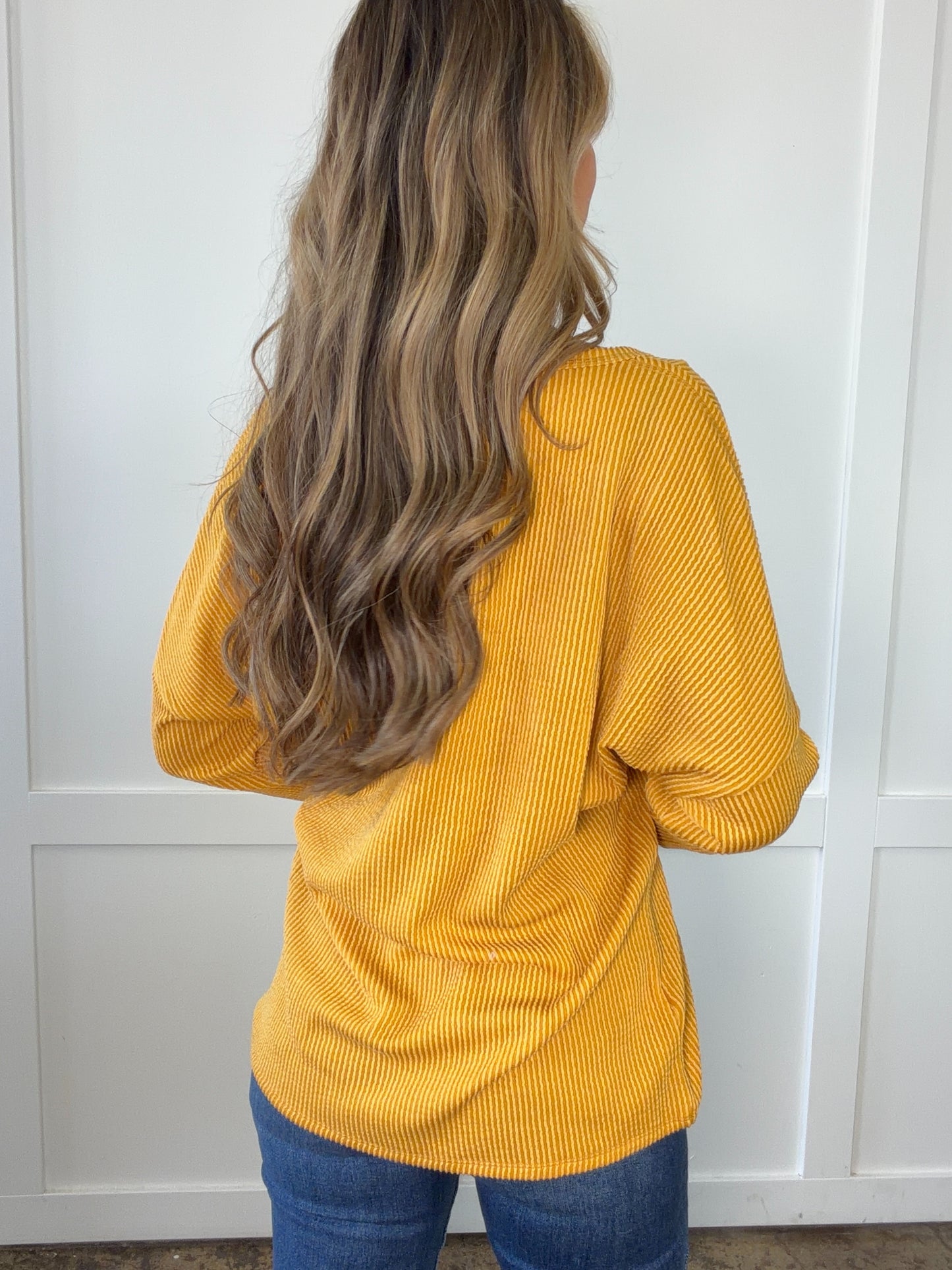 Faith Wavy Ribbed Long Sleeve Top