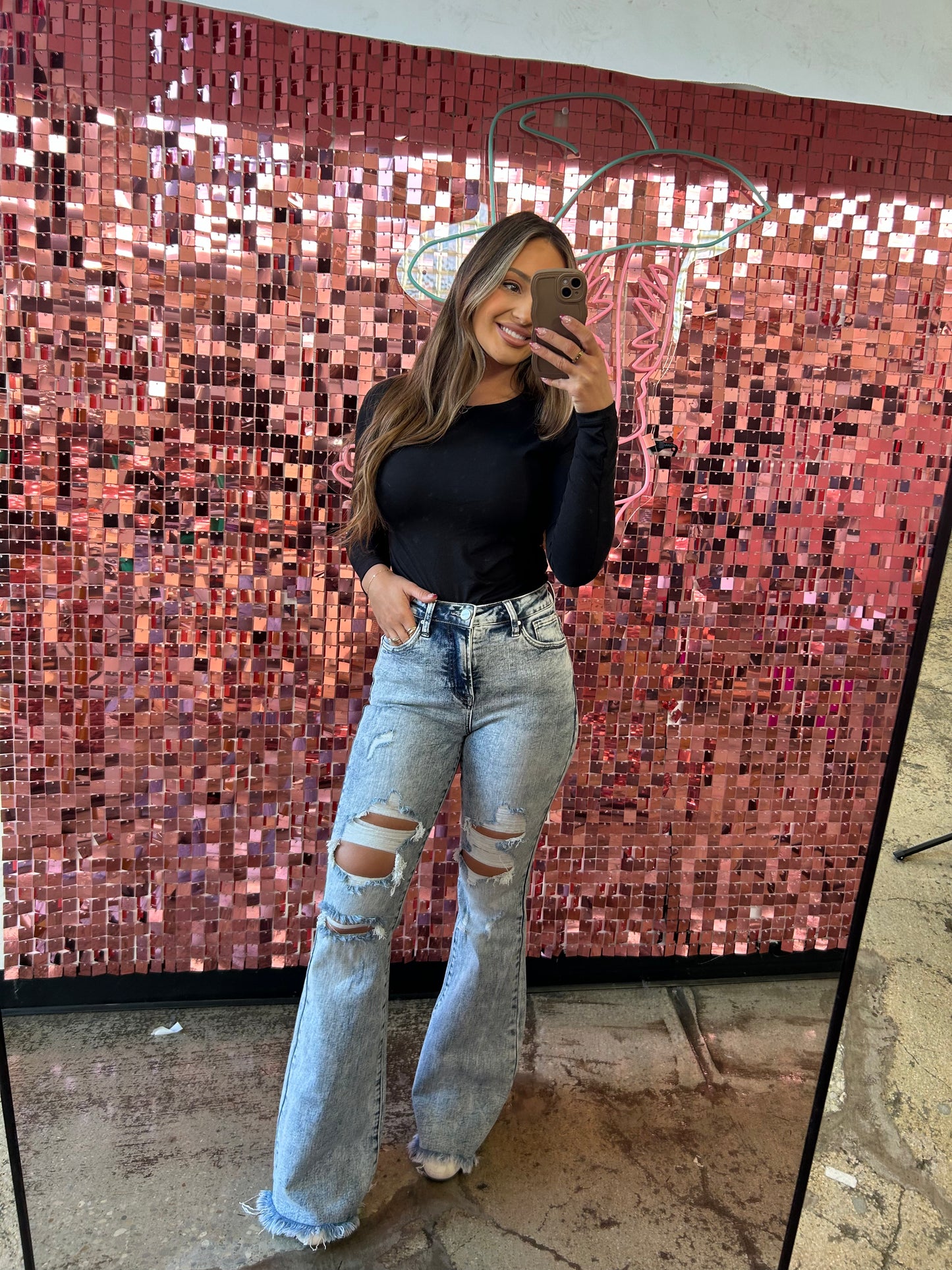 Buy our "IMPERFECT of Lainey Tummy Control Flare Jeans - Acid Medium Wash" online – Willow Boutique Clothing. Shop stylish IMPERFECT of Lainey Tummy Control Flare Jeans - Acid Medium Wash today.