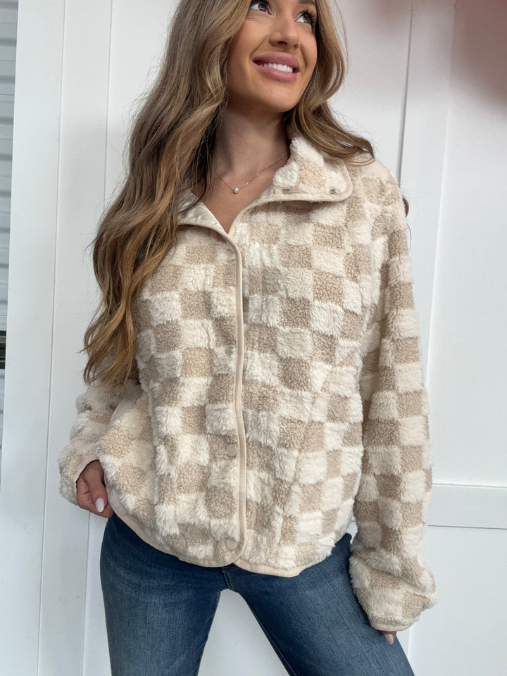 Simply Iconic Checkered Sherpa Jacket