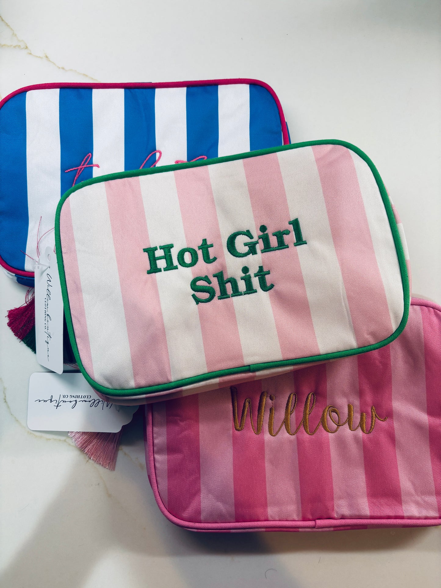 "HOT GIRL SH**" Embroidered Nylon Makeup Bag