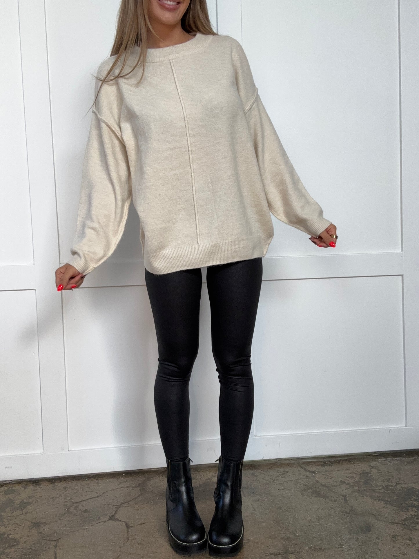 Shop Rae Mode Faux Leather Full Length Leggings online at Willow Boutique – best boutique for women’s fashion.