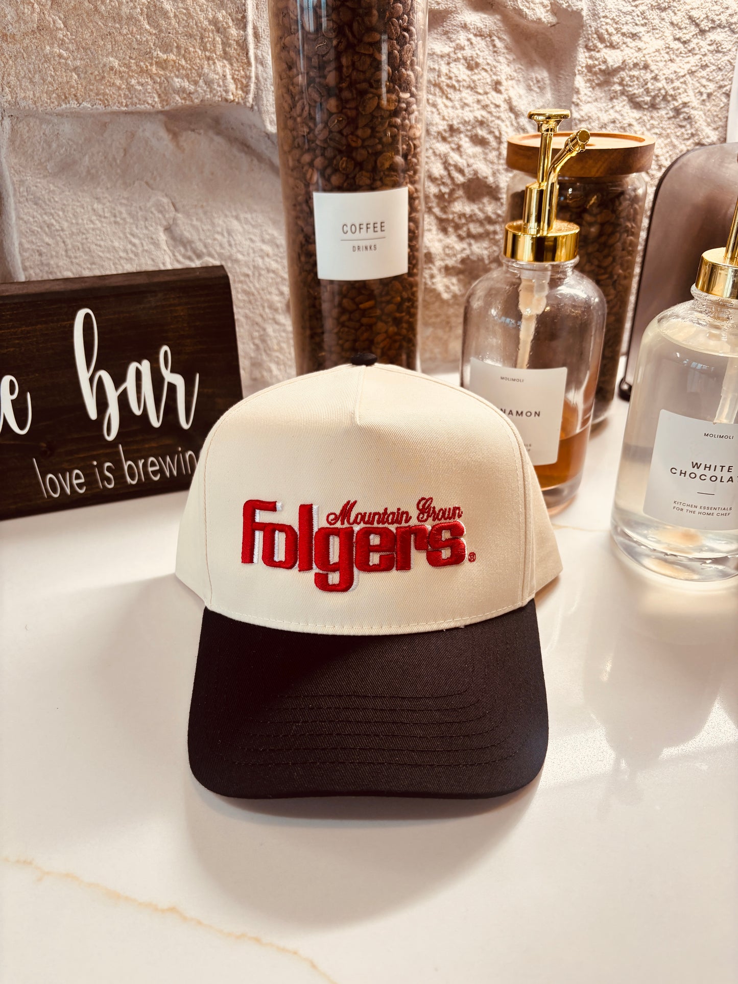 Folgers Mountain Brew Embroidery Trucker Hat