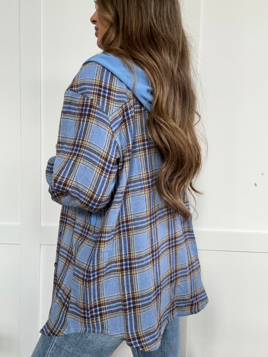 PREORDER: Mandy Plaid Long Sleeve Hooded Jacket