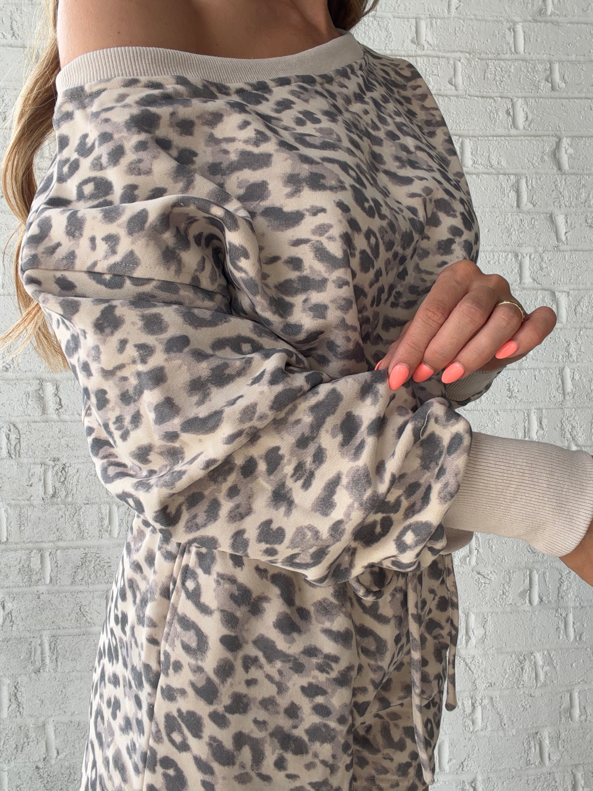 Jazzlyn Leopard Print Off The Shoulder Set