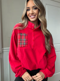 Silent Night Fleece Button Up Top