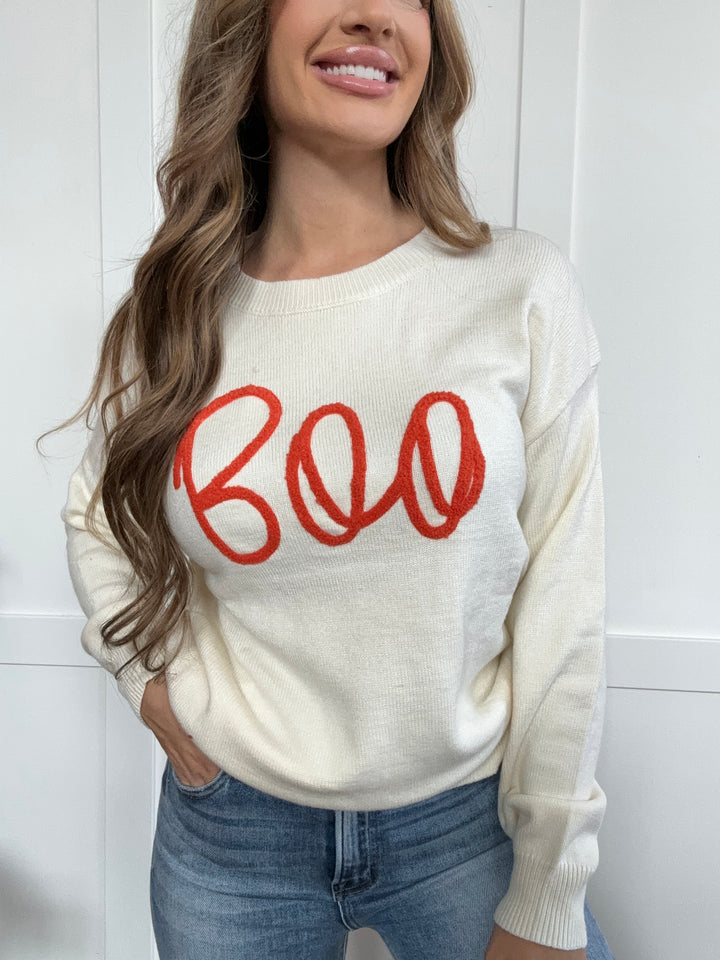 PREORDER: Boo-tiful Round Neck Long Sleeve Sweater