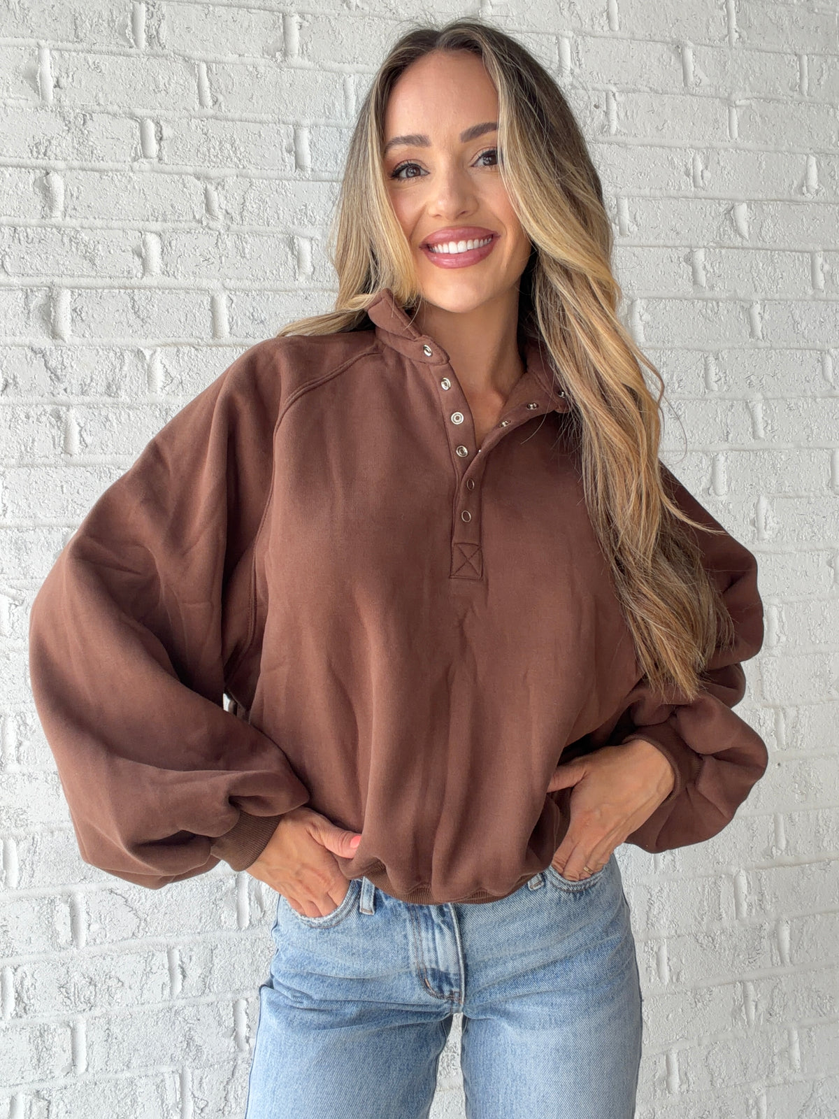 Piper Snap Button Collard Sweater
