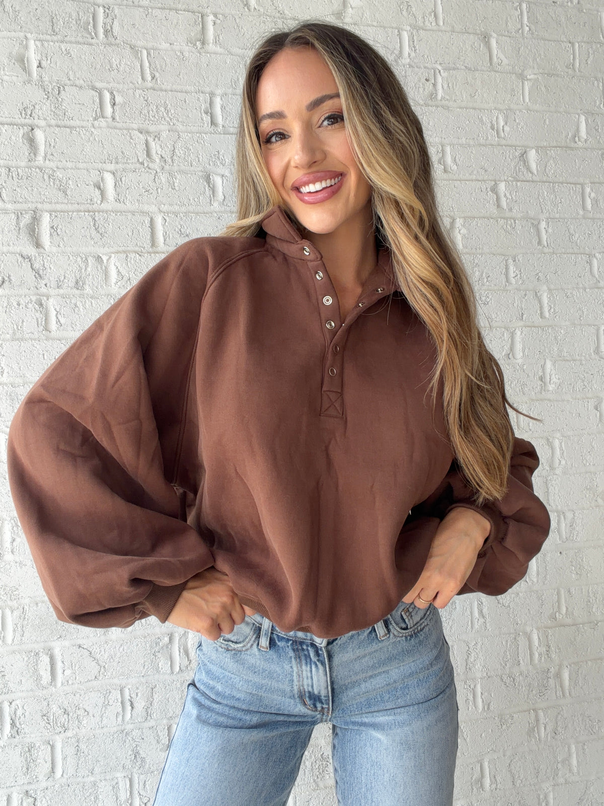 Piper Snap Button Collard Sweater