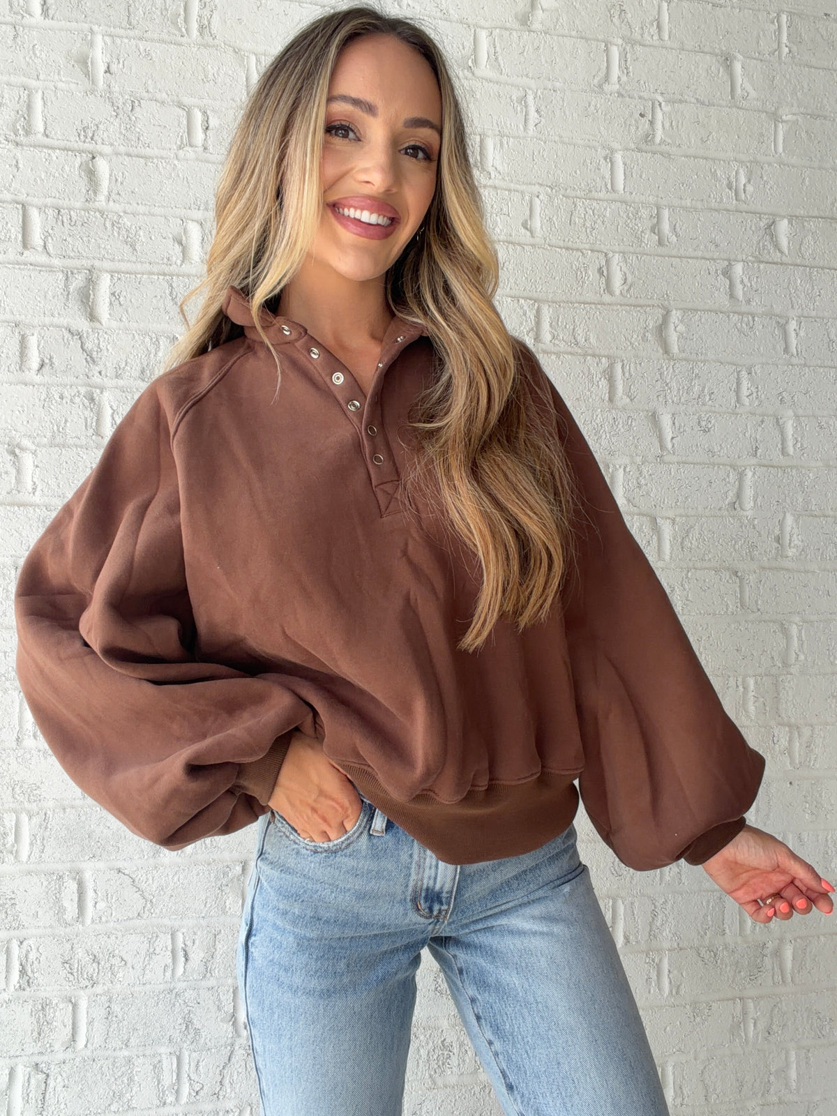 Piper Snap Button Collard Sweater