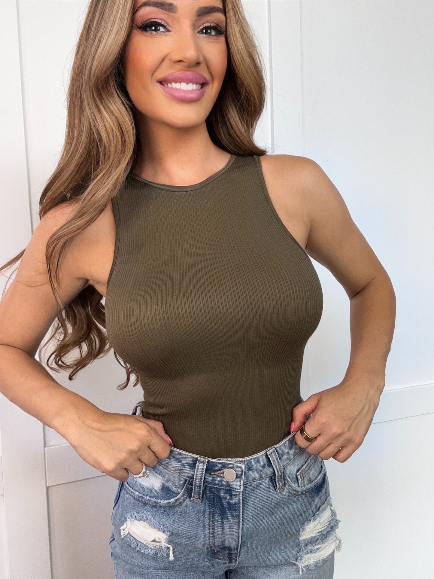 Jada High Neck Tummy Control Sleeveless Bodysuit