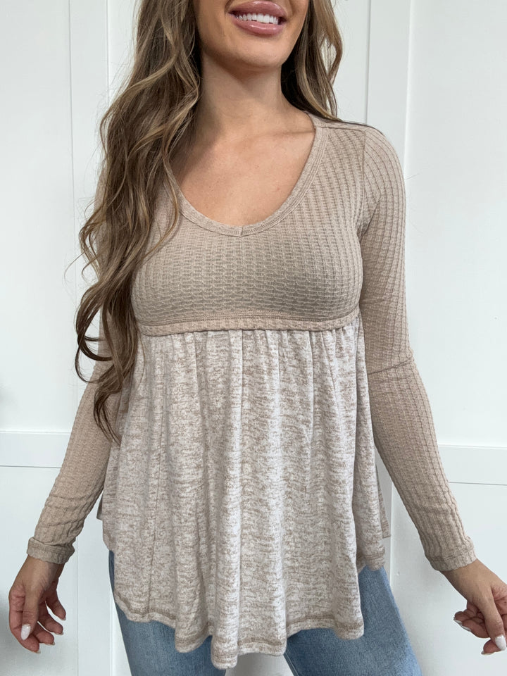 PREORDER: Happy Rays Scoop Neck Long Sleeve Top