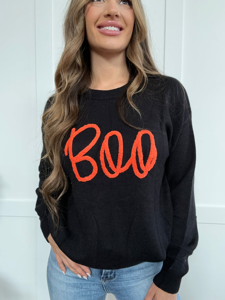 PREORDER: Boo-tiful Round Neck Long Sleeve Sweater