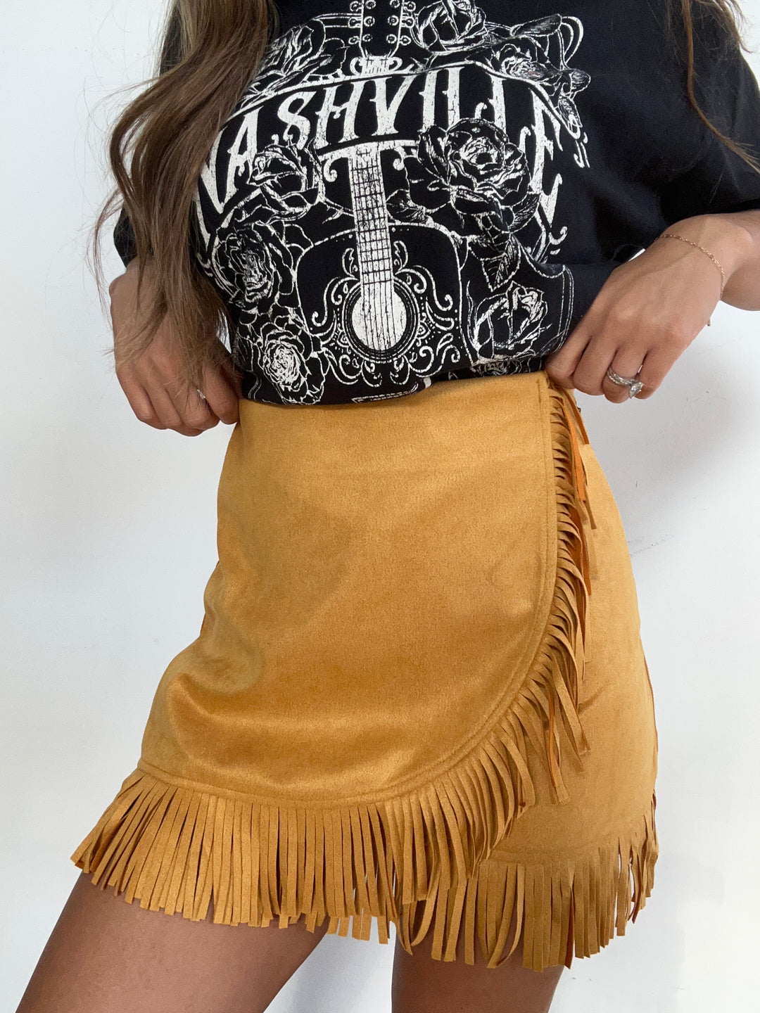 Western Wrap Mini Skirt