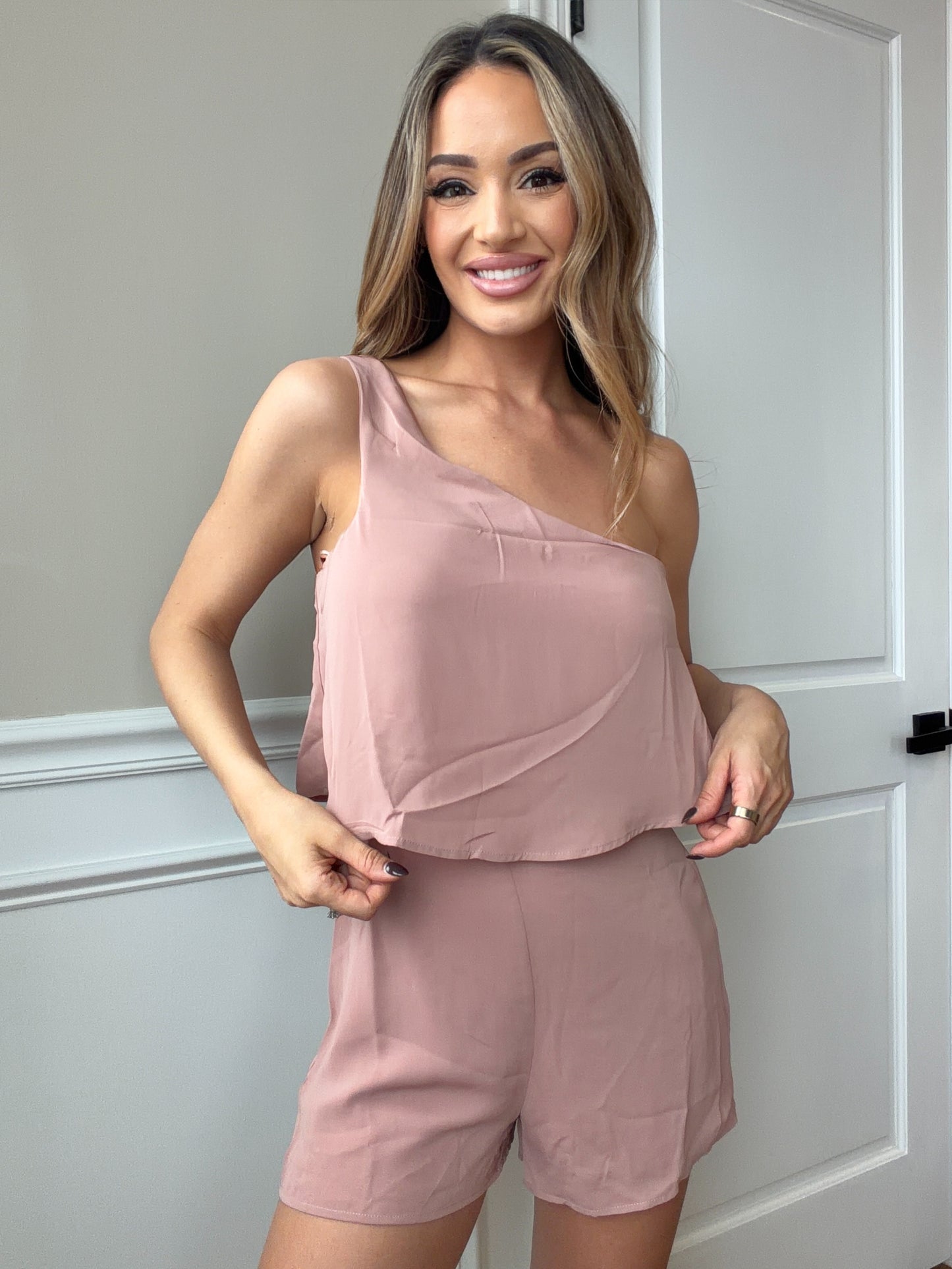 Tracy Knotted One Shoulder Romper