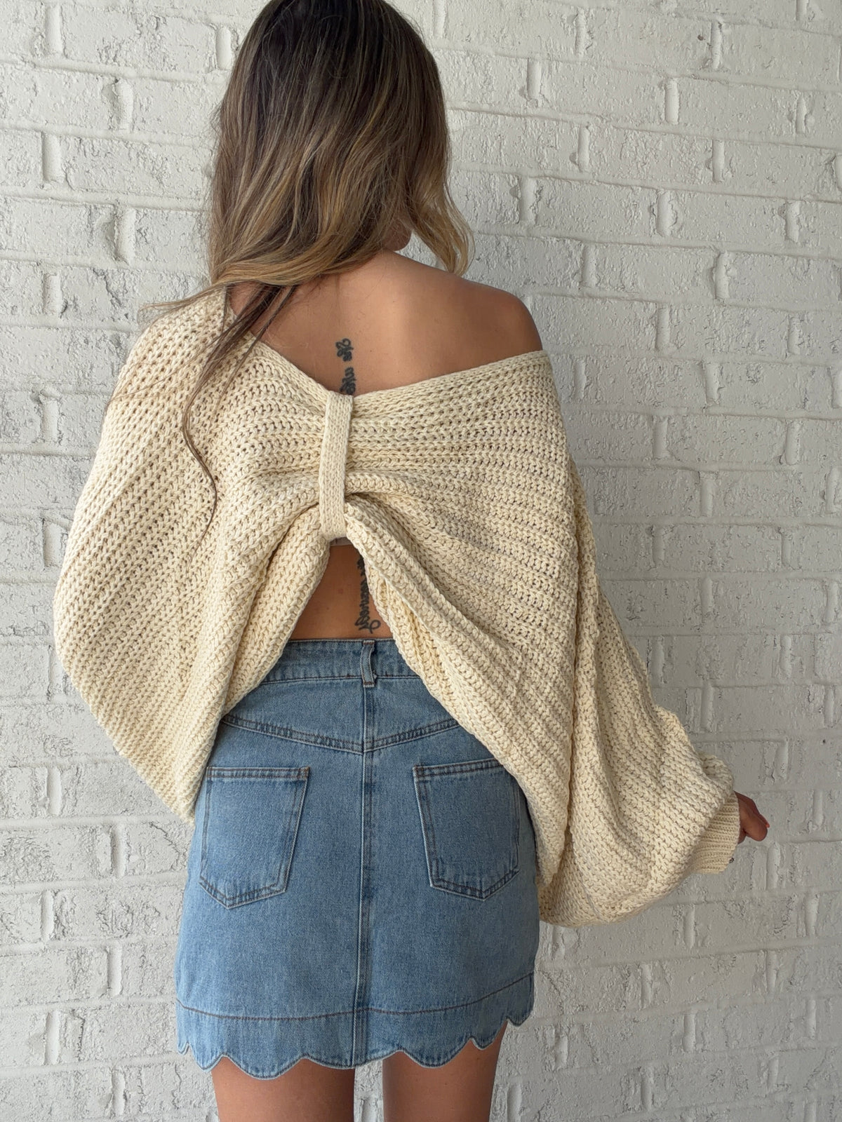 Oversized Reversible Bow Sweater