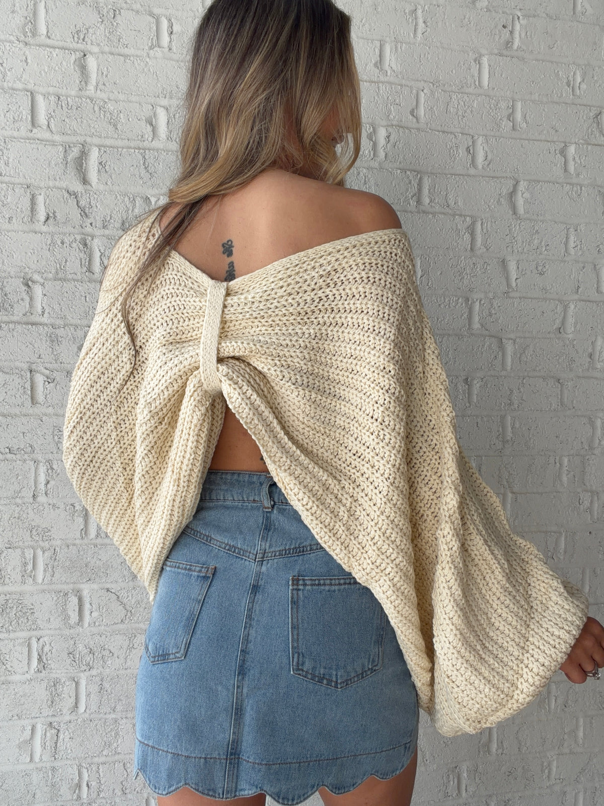 Oversized Reversible Bow Sweater