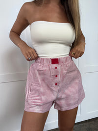 Tianna Red Striped Boxer Shorts