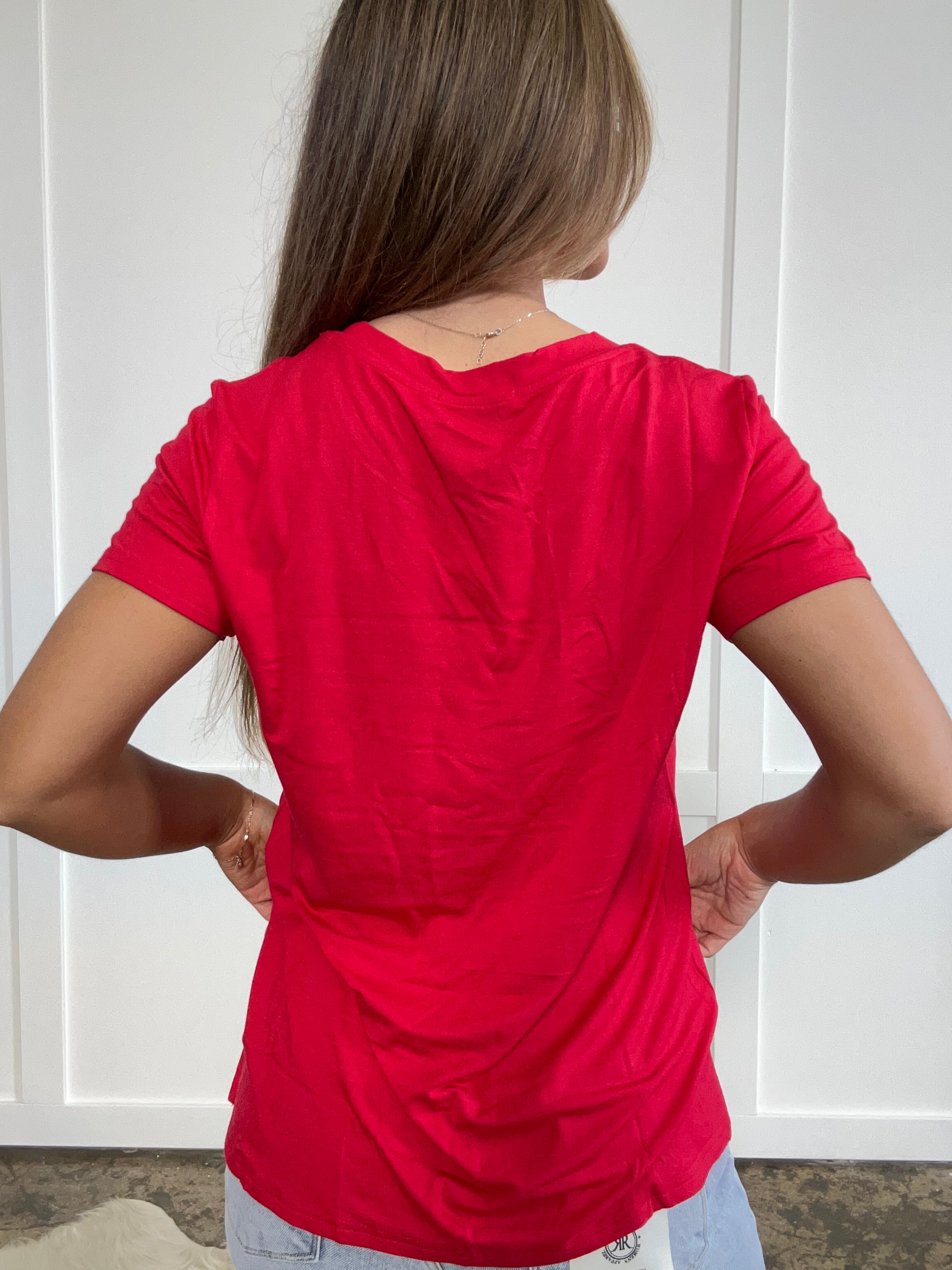 Buy our "Renee Round Neck Short Sleeve T-Shirt" online – Willow Boutique Clothing. Shop stylish Renee Round Neck Short Sleeve T-Shirt today.