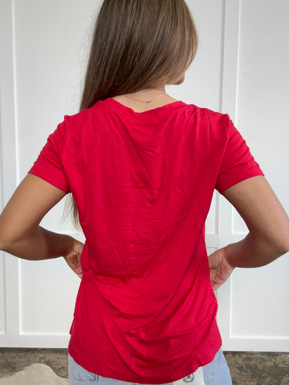 Buy our "Renee Round Neck Short Sleeve T-Shirt" online – Willow Boutique Clothing. Shop stylish Renee Round Neck Short Sleeve T-Shirt today.