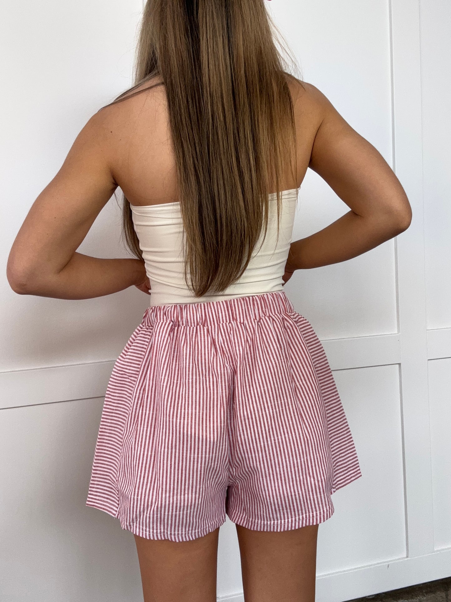 Tianna Red Striped Boxer Shorts