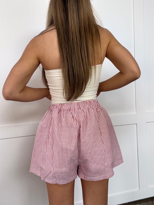 Tianna Red Striped Boxer Shorts