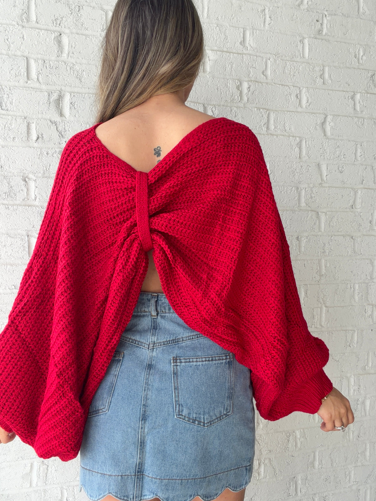 Oversized Reversible Bow Sweater