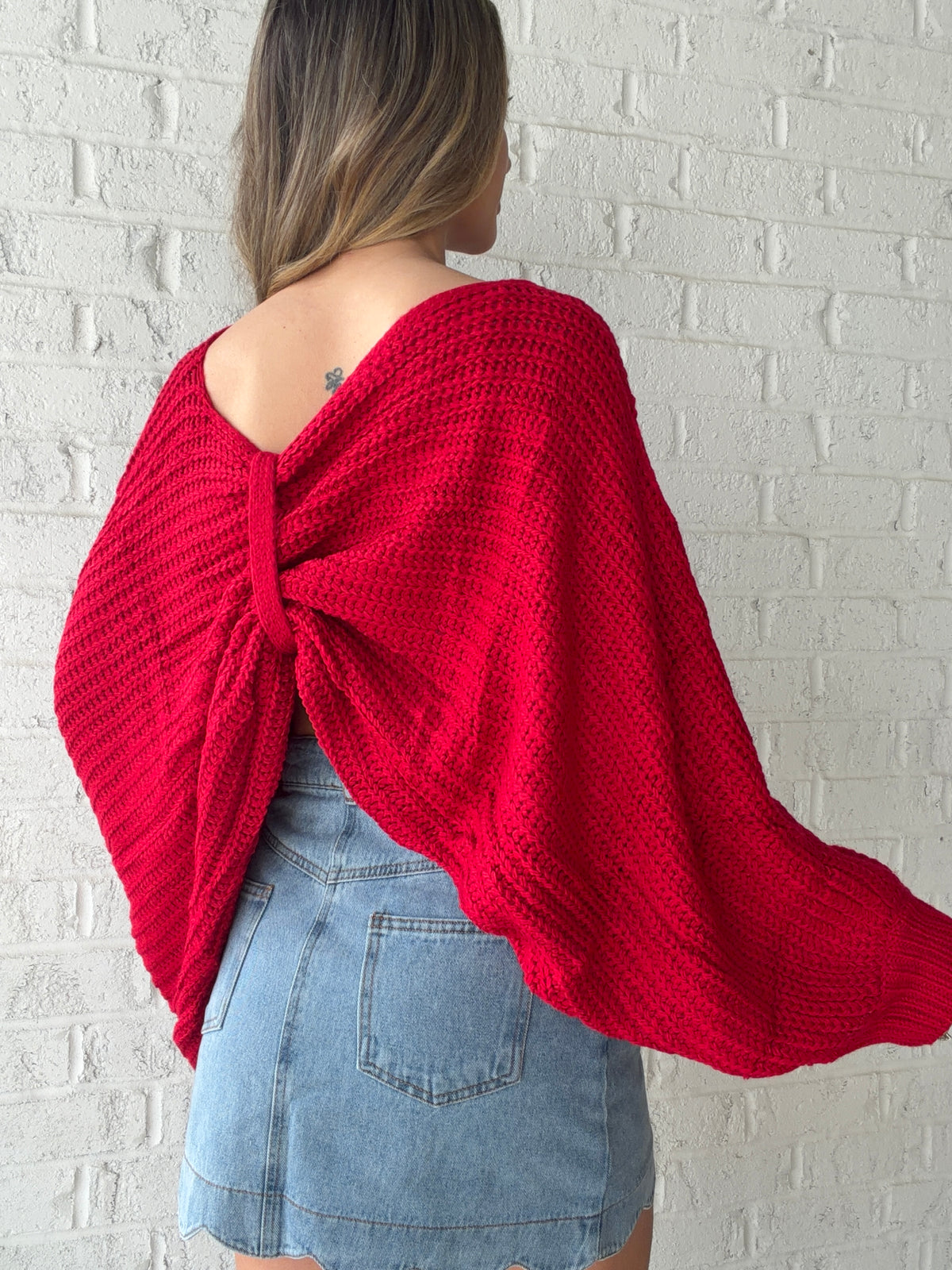 Oversized Reversible Bow Sweater