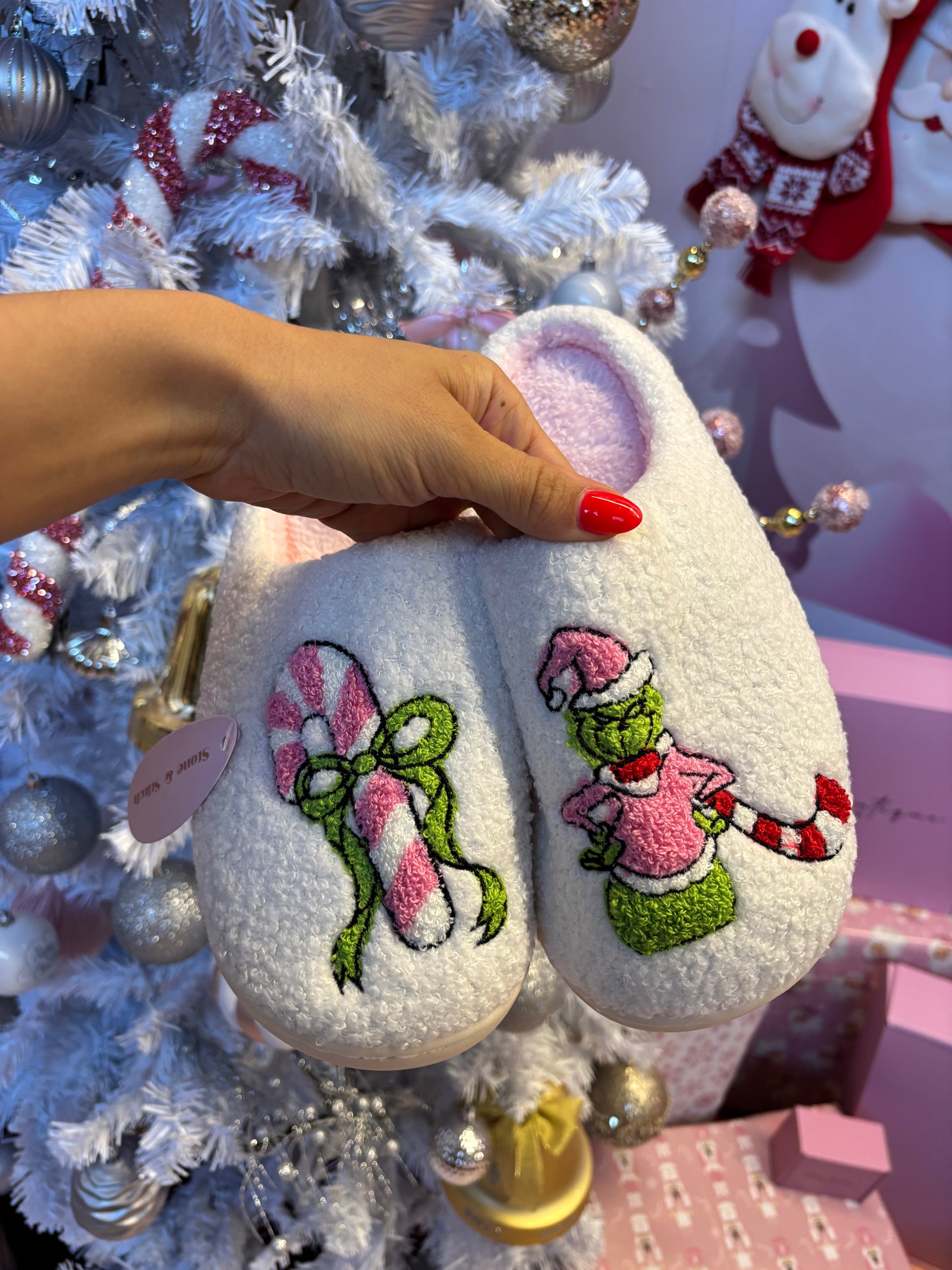 Shop Staying Home Christmas Slippers online at Willow Boutique – best boutique for women’s fashion.