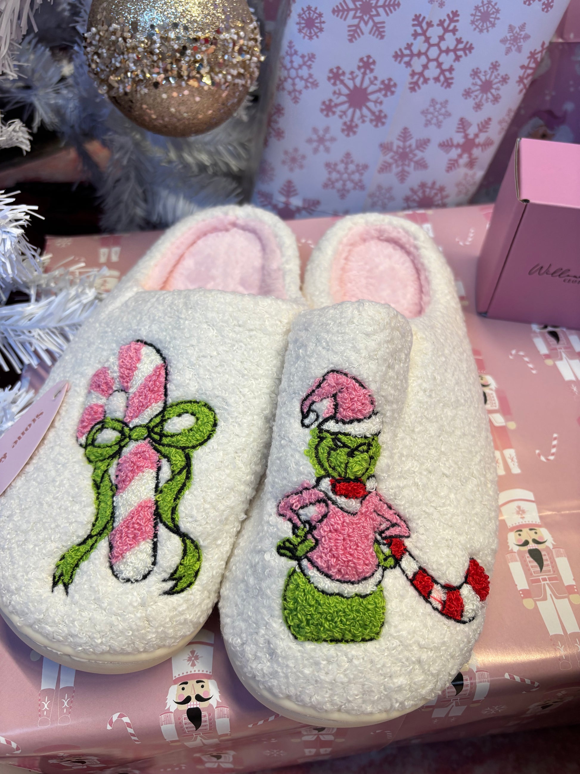 Shop Staying Home Christmas Slippers online at Willow Boutique – best boutique for women’s fashion.