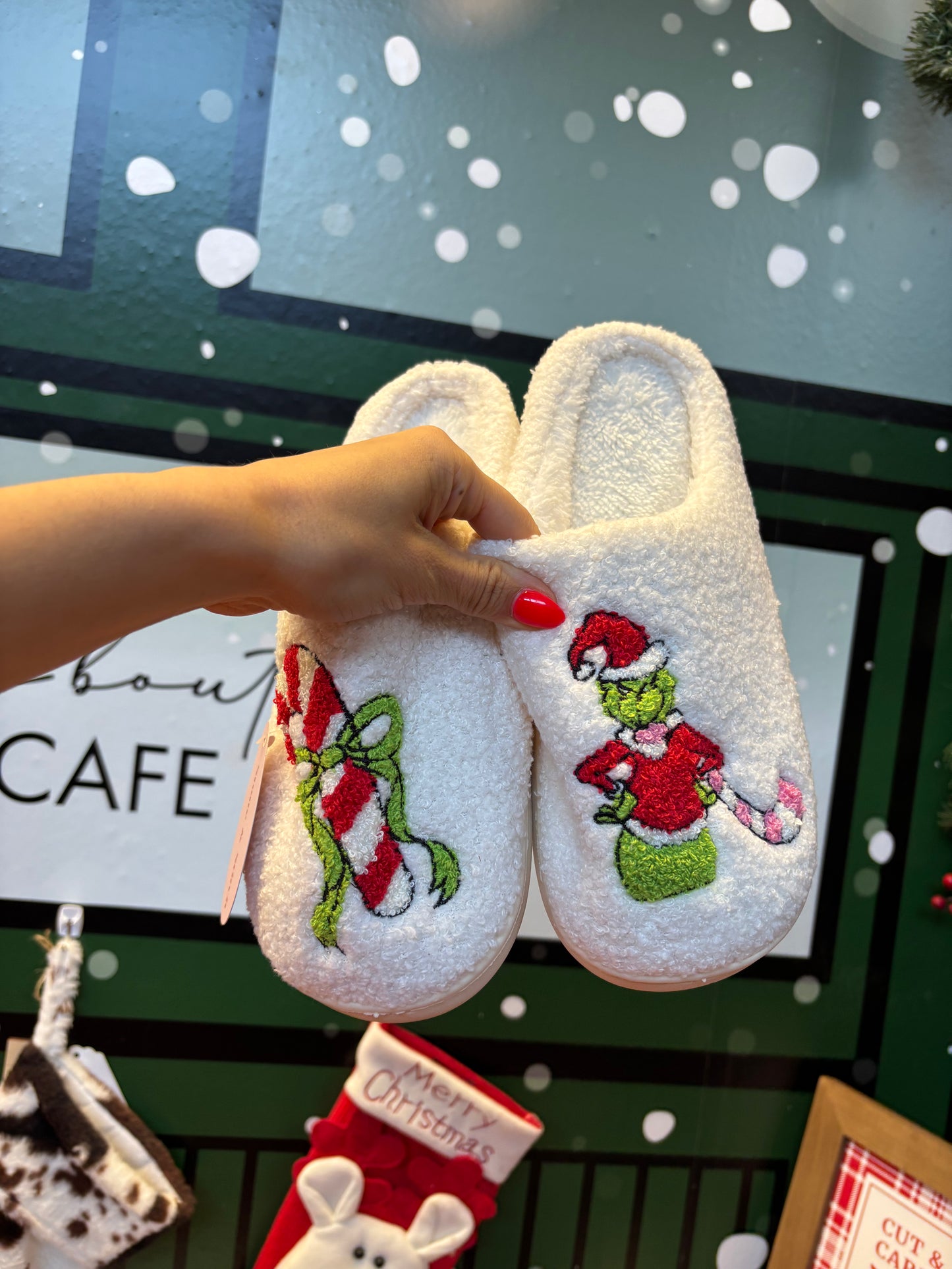 Shop Staying Home Christmas Slippers online at Willow Boutique – best boutique for women’s fashion.