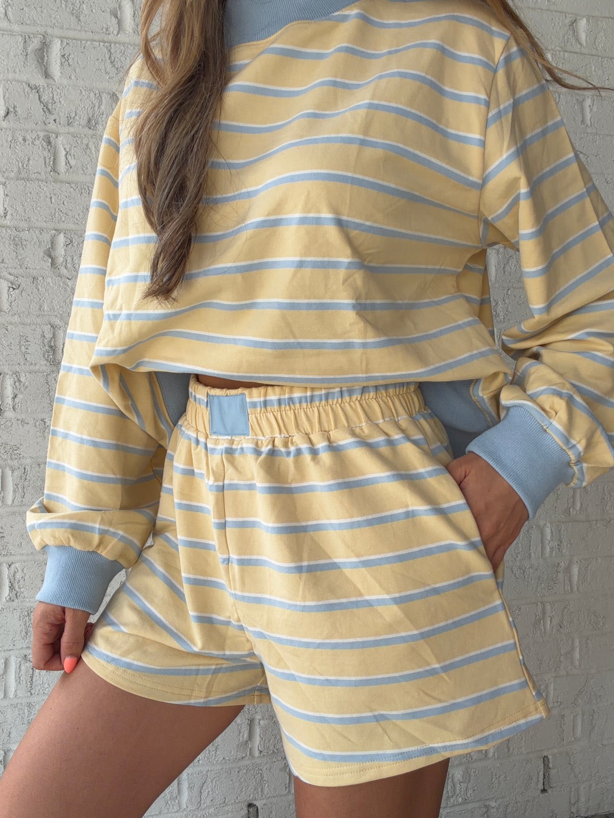 Marigold Morning Striped Lounge Shorts