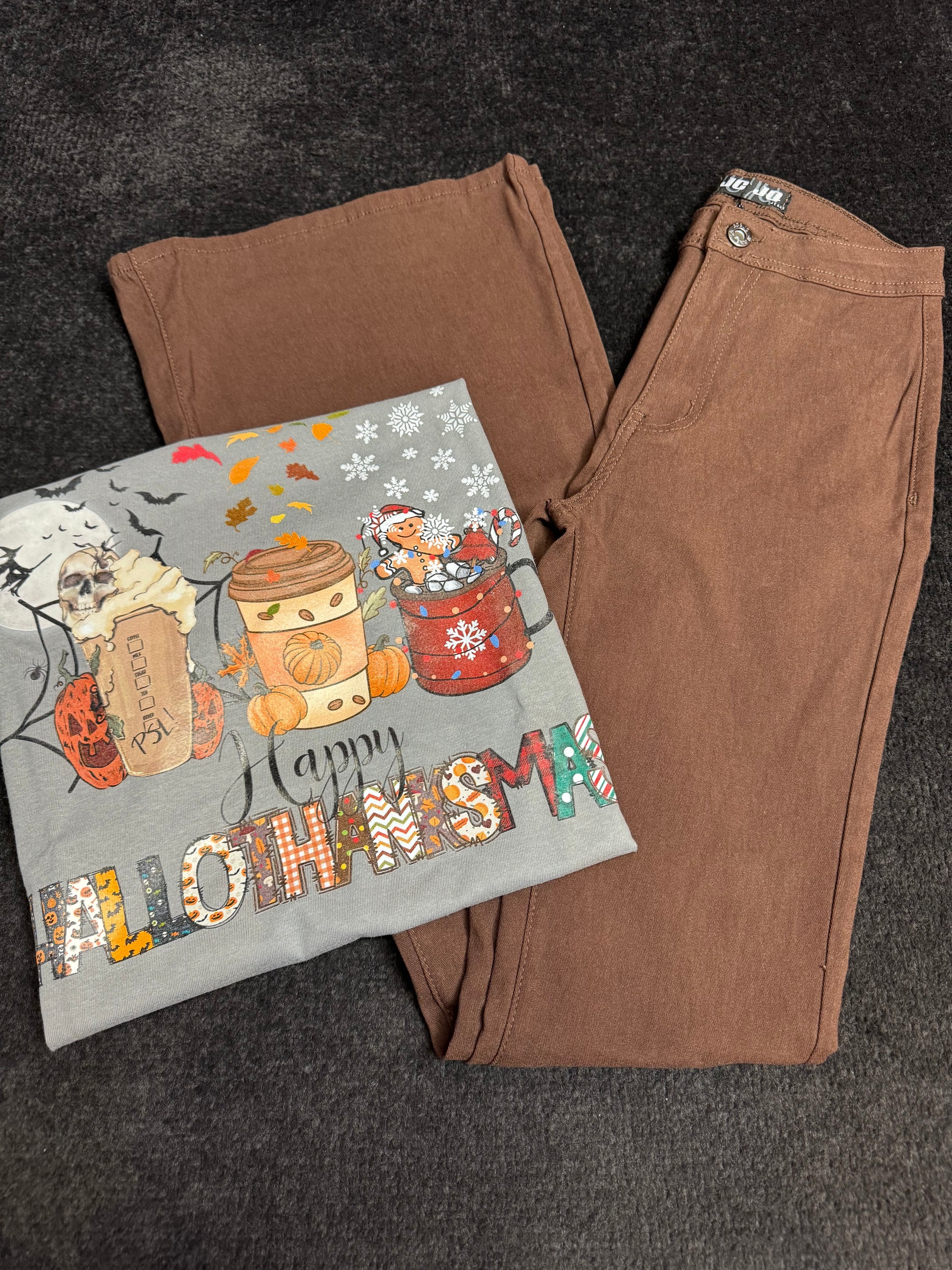 Buy our "Hallothanksmas Flare Bundle (1 Fiona Flare + 1 Hallothanksmas Shirt)" online – Willow Boutique Clothing. Shop stylish Hallothanksmas Flare Bundle (1 Fiona Flare + 1 Hallothanksmas Shirt) today.