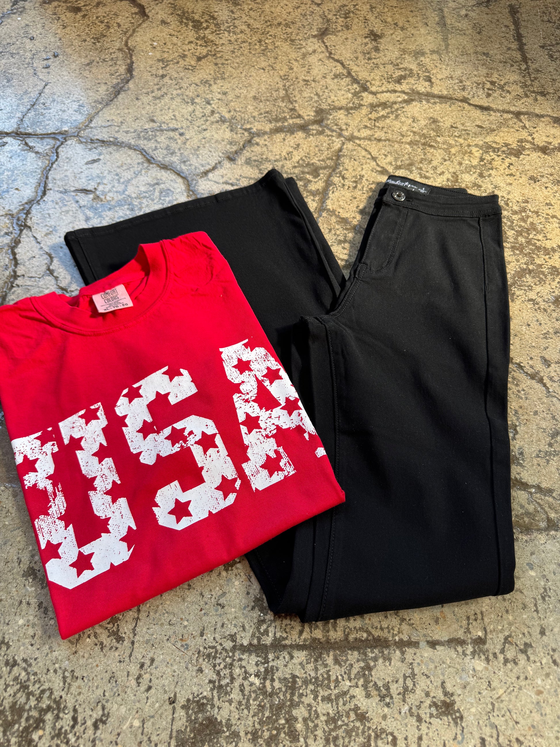 Buy our "All American Flare Bundle (1 Fiona Flares + 1 Graphic Tee)" online – Willow Boutique Clothing. Shop stylish All American Flare Bundle (1 Fiona Flares + 1 Graphic Tee) today.