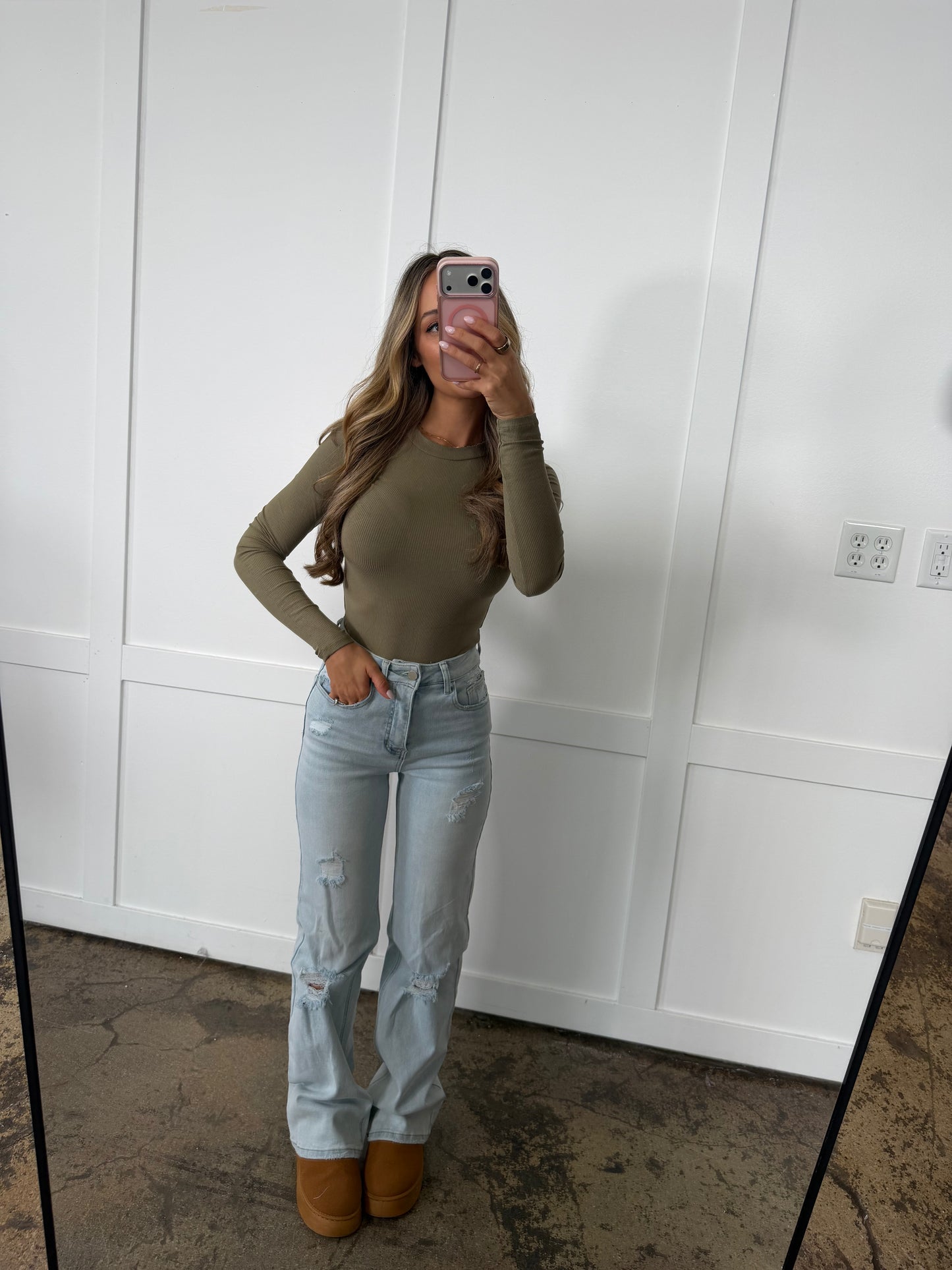 Leah Round Neck Long Sleeve Bodysuit