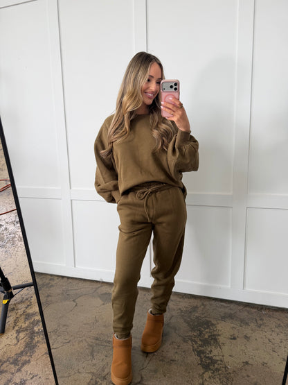 Paisley Fleece Lined Matching Sweat Set