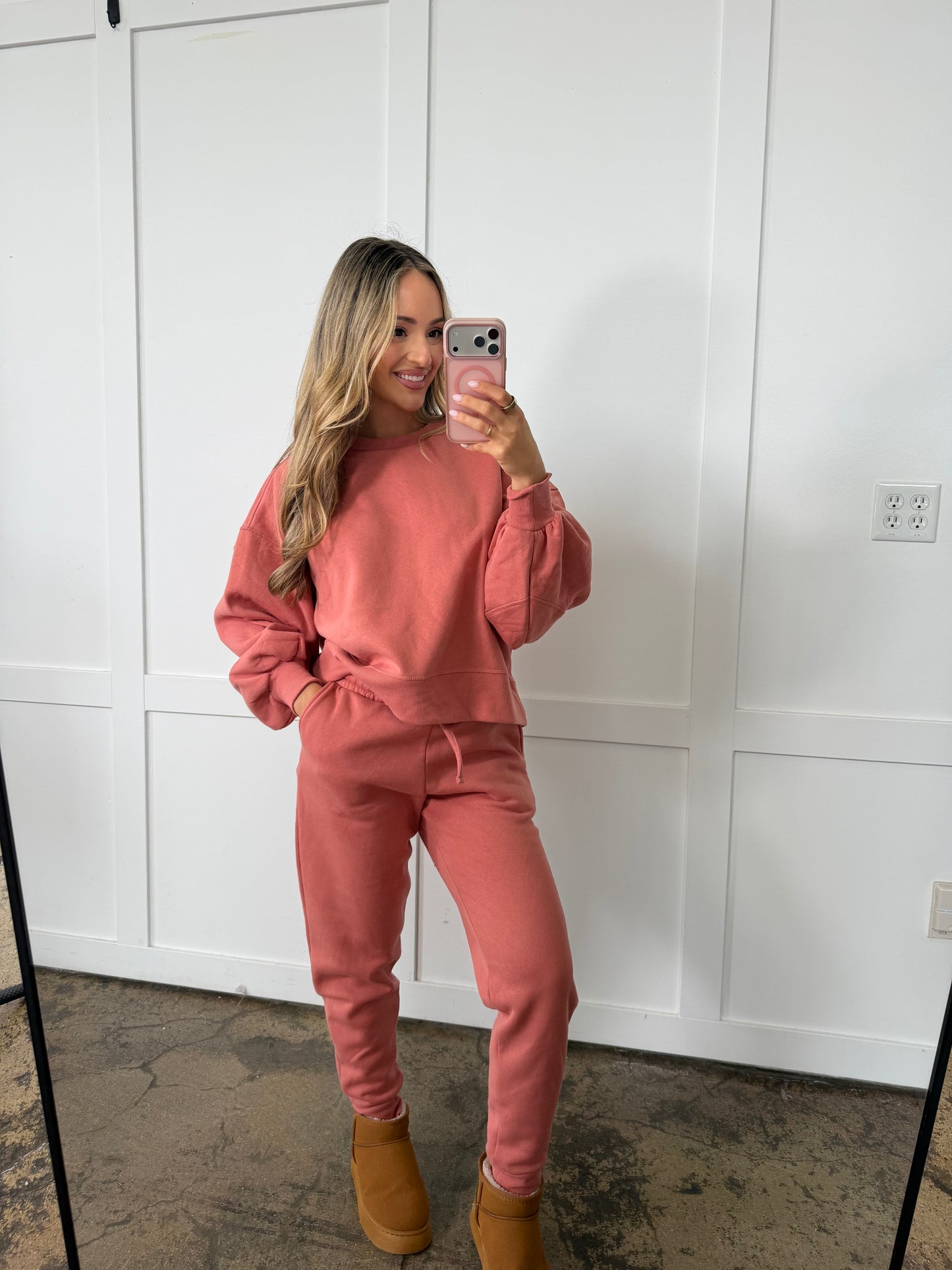 Paisley Fleece Lined Matching Sweat Set