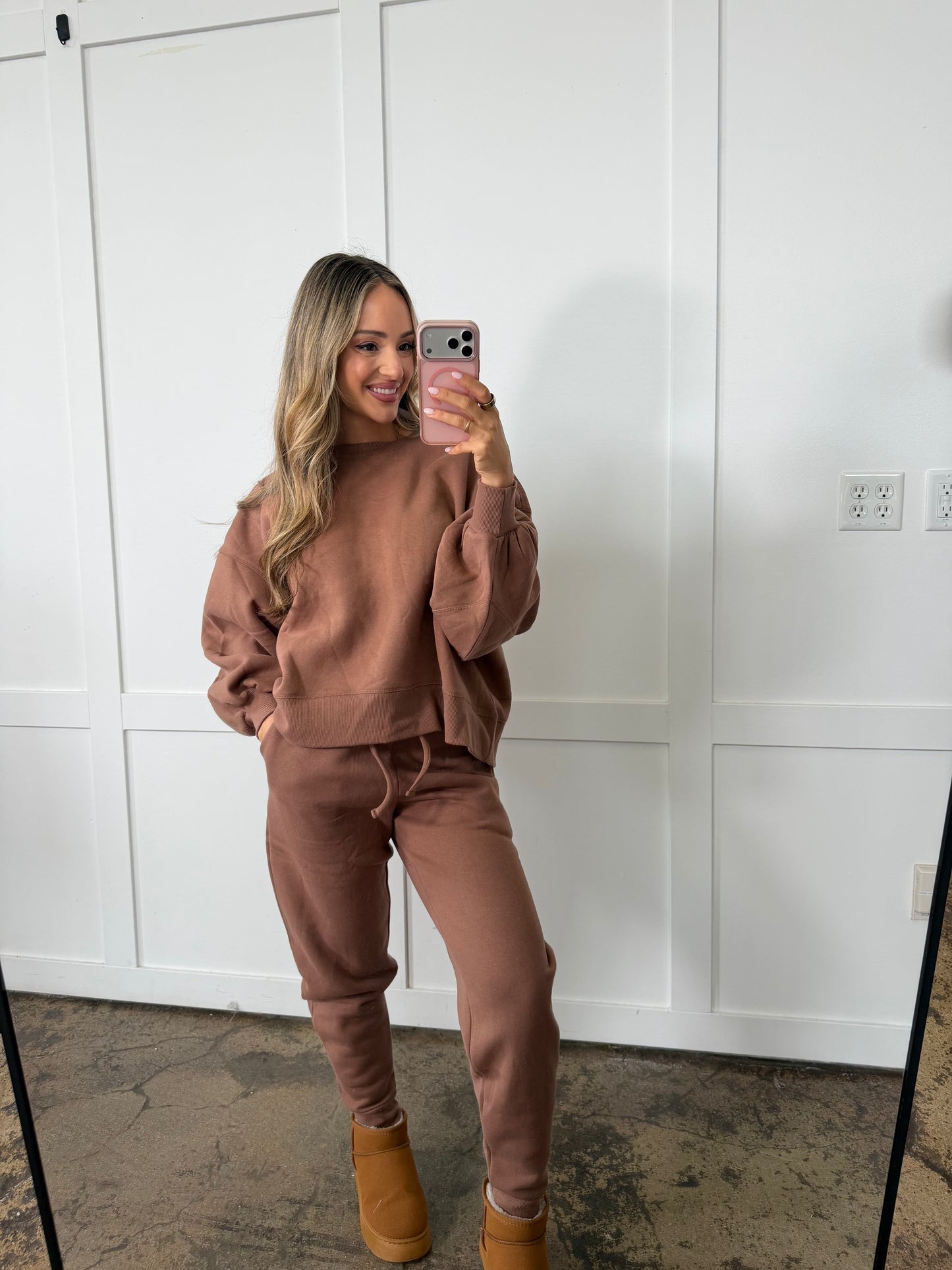 Paisley Fleece Lined Matching Sweat Set
