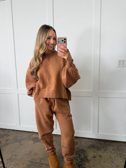 Paisley Fleece Lined Matching Sweat Set