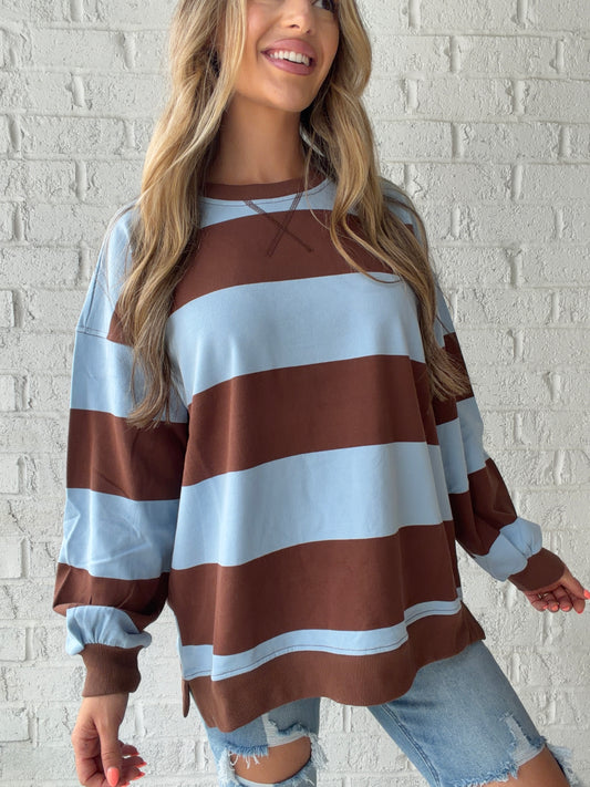 Cocoa Coast Oversized Striped Knit Top