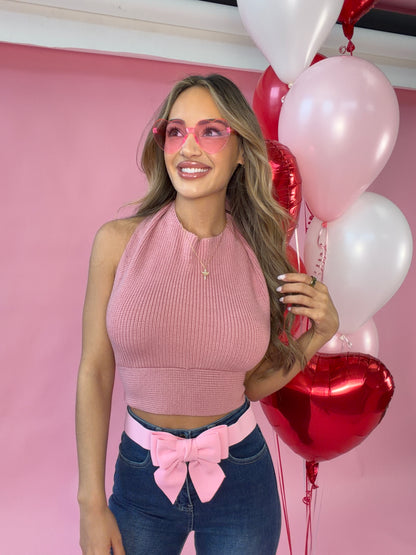 Sierra Dusty Pink Convertible Knit Tank