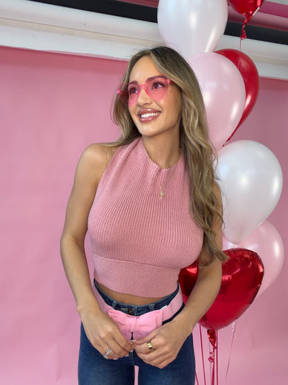 Sierra Dusty Pink Convertible Knit Tank