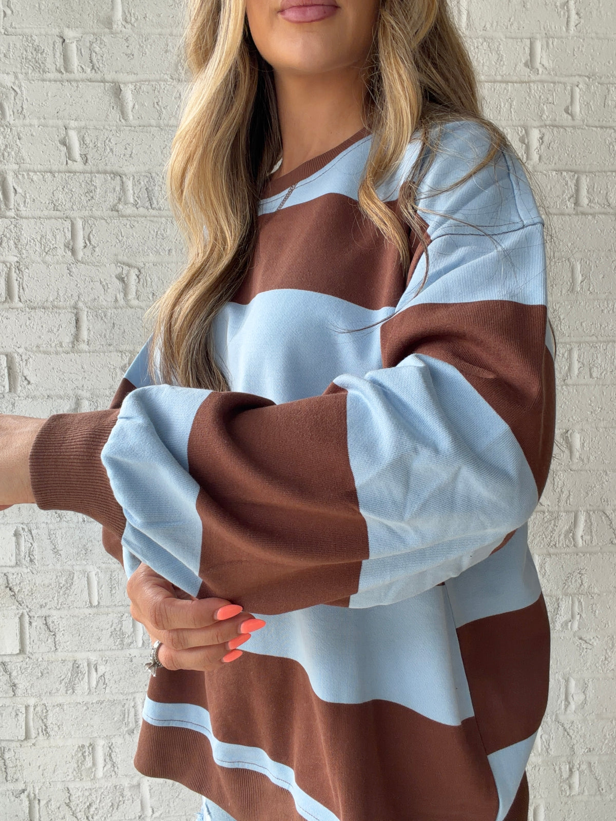 Cocoa Coast Oversized Striped Knit Top